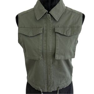 A New Day- Olive Green Zip Vest (Sz xs)